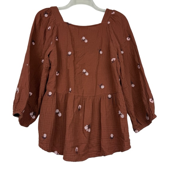 Madewell Amie Floral Embroidered Slubbed Cotton Top - Picture 4 of 7
